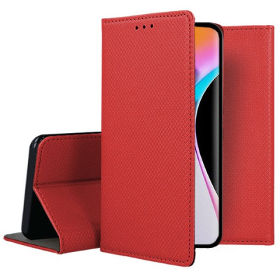   Кожен калъф тефтер и стойка Magnetic FLEXI Book Style за  Xiaomi Redmi NOTE 10 5G / Xiaomi Poco M3 Pro червен  